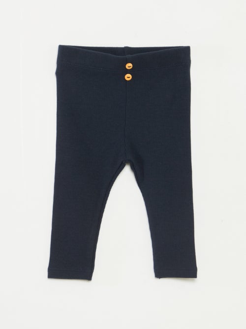 Legging côtelé avec boutons - Kiabi