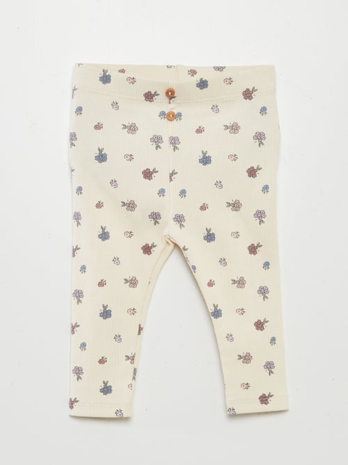Legging côtelé avec boutons fantaisies - Kiabi