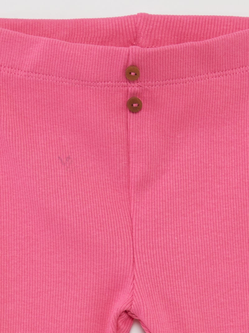 Legging côtelé avec boutons ROSE - Kiabi