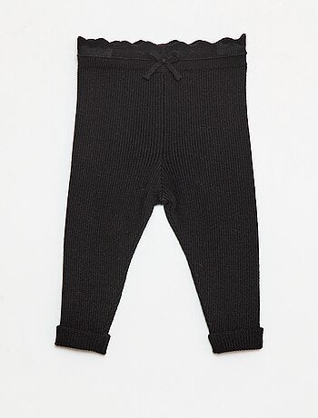 Legging côtelé avec nœud fantaisie