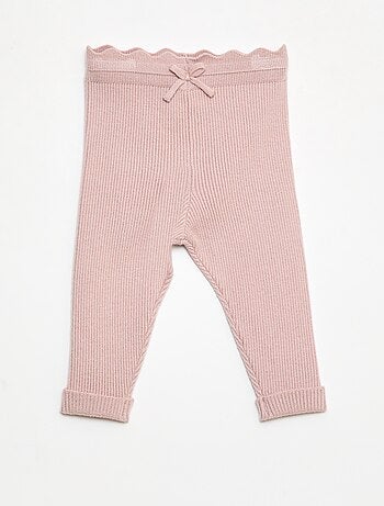 Legging côtelé avec nœud fantaisie