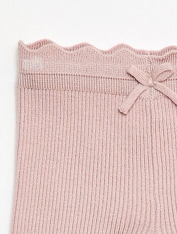 Legging côtelé avec nœud fantaisie