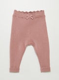Legging côtelé avec nœud Rose - Kiabi