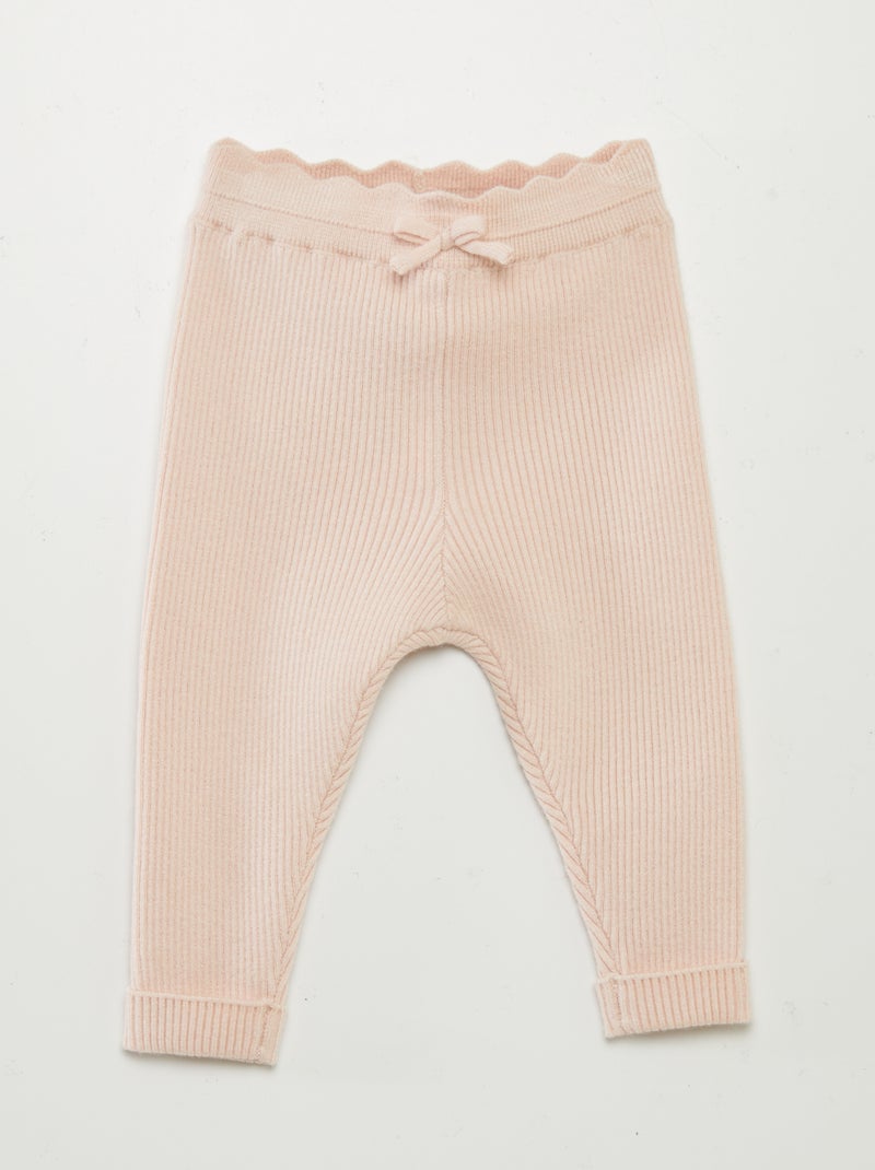 Legging côtelé avec nœud Rose Bébé fille Kiabi