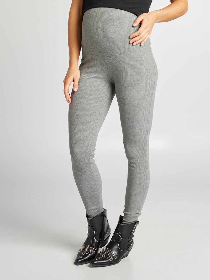 Legging côtelé de maternité Gris - Kiabi