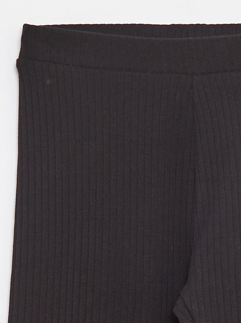 Legging côtelé long uni Noir - Kiabi