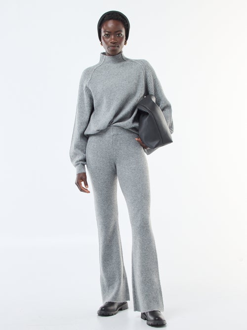 Legging côtelée en matière douce - Kiabi