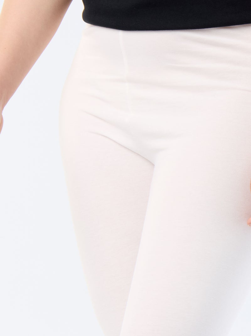 Legging court en maille Blanc - Kiabi