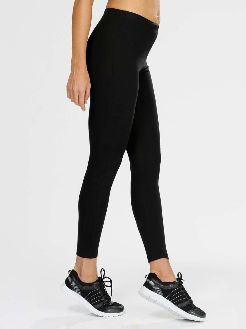 Legging de sport uni pour femme en maille légère Noir - Kiabi