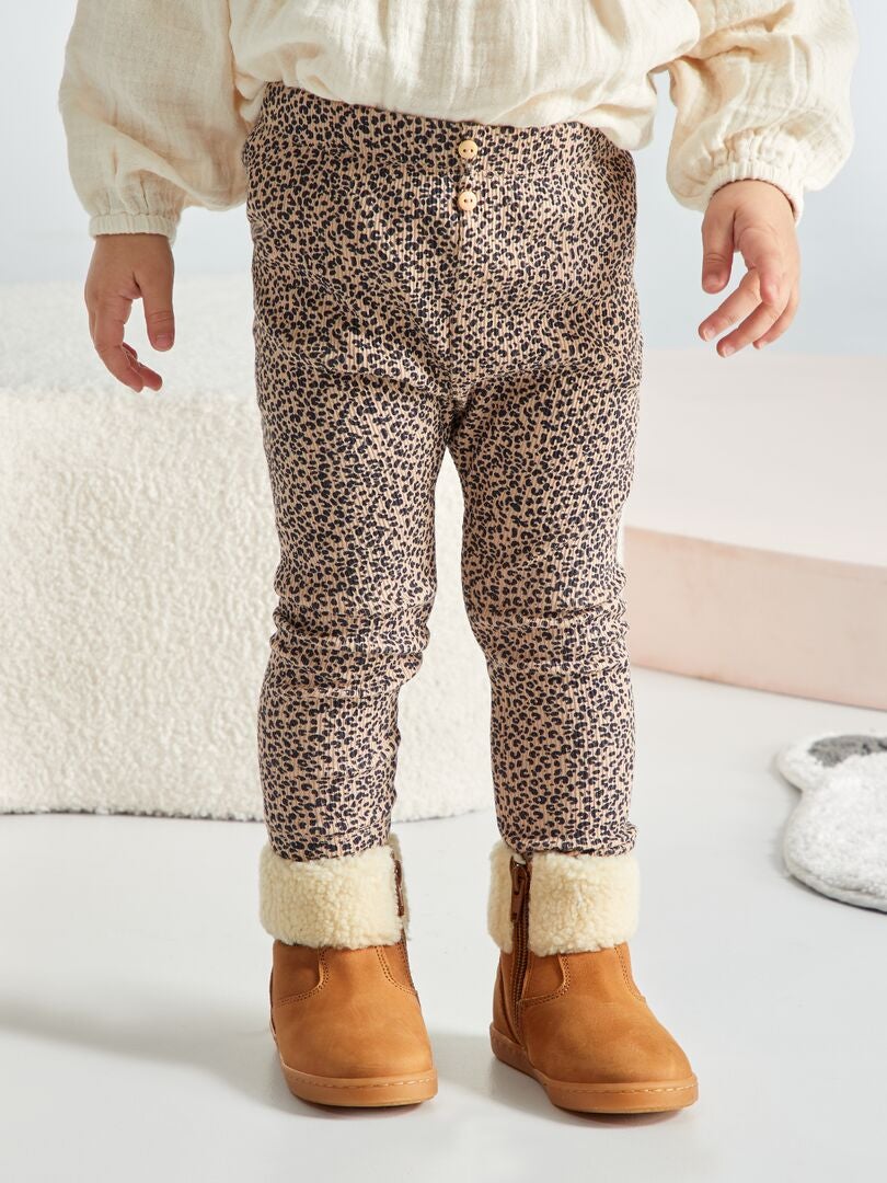 Vertbaudet Bebe Fille Legging En Maille Cu00f4telu00e9e Blanc