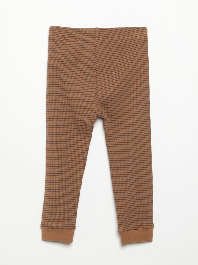 Legging en maille côtelée Marron - Kiabi