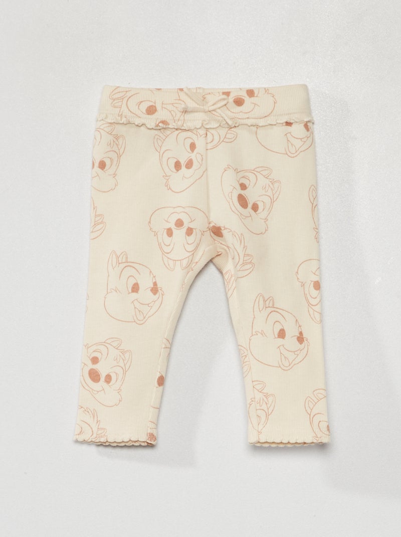 Legging en maille côtelée 'Tic et tac' Ecru - Kiabi