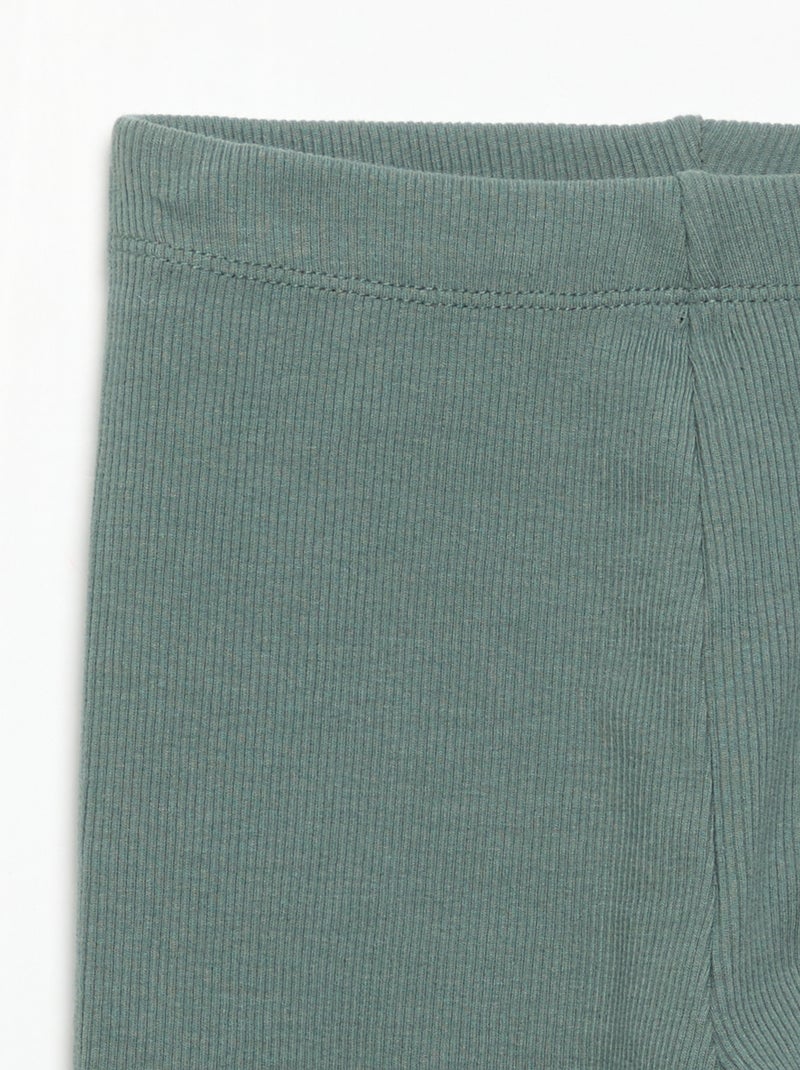 Legging en maille côtelée Vert - Kiabi