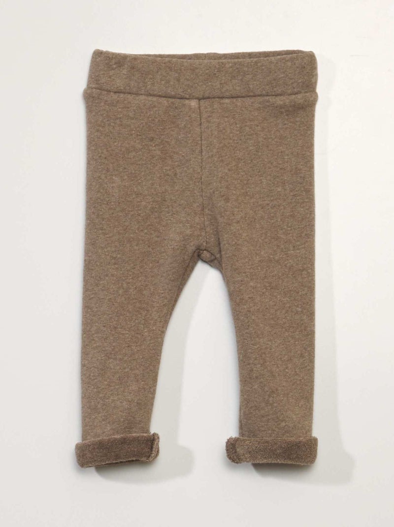 Legging en maille stretch Marron - Kiabi
