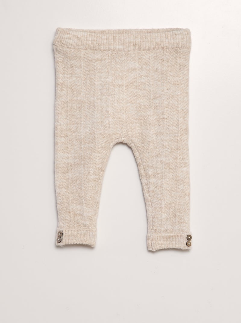 Legging en maille tricot BEIGE - Kiabi