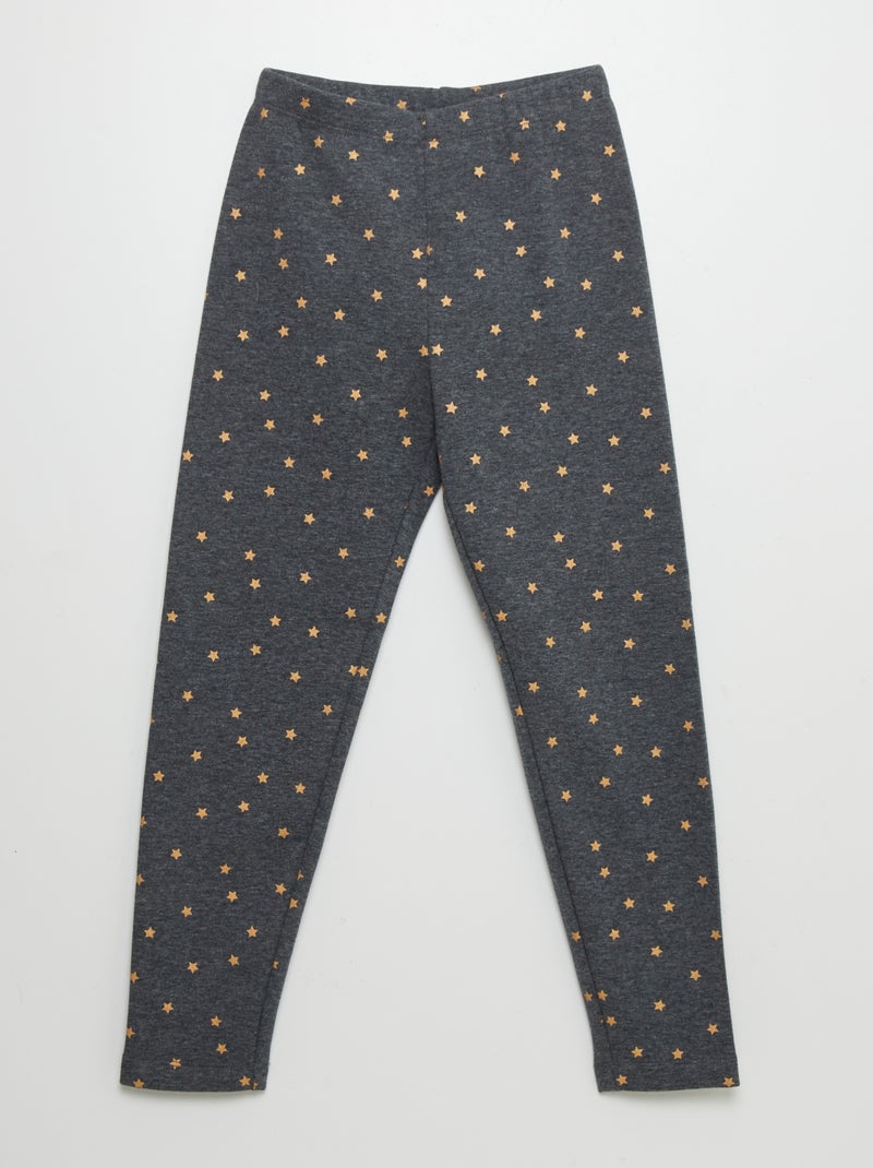 Legging en molleton à motif Anthracite - Kiabi