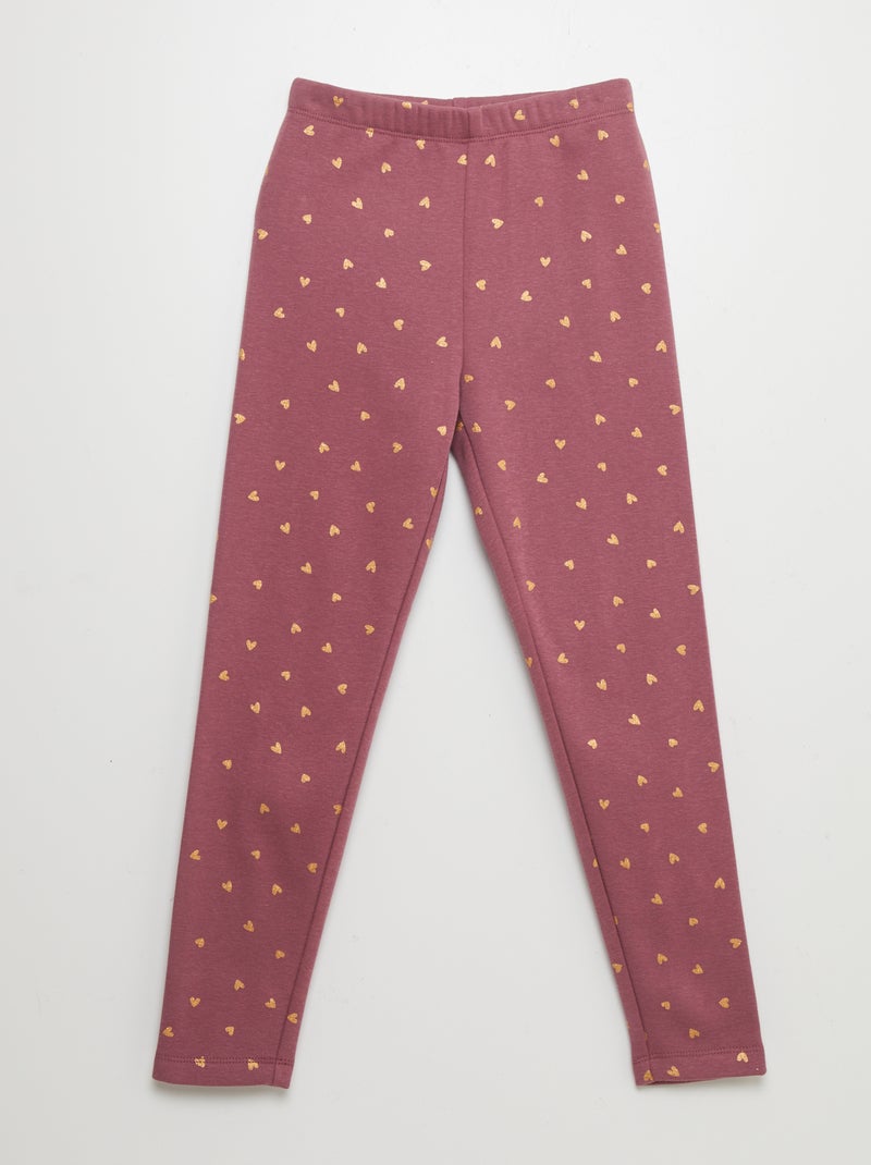 Legging en molleton à motif Rose - Kiabi