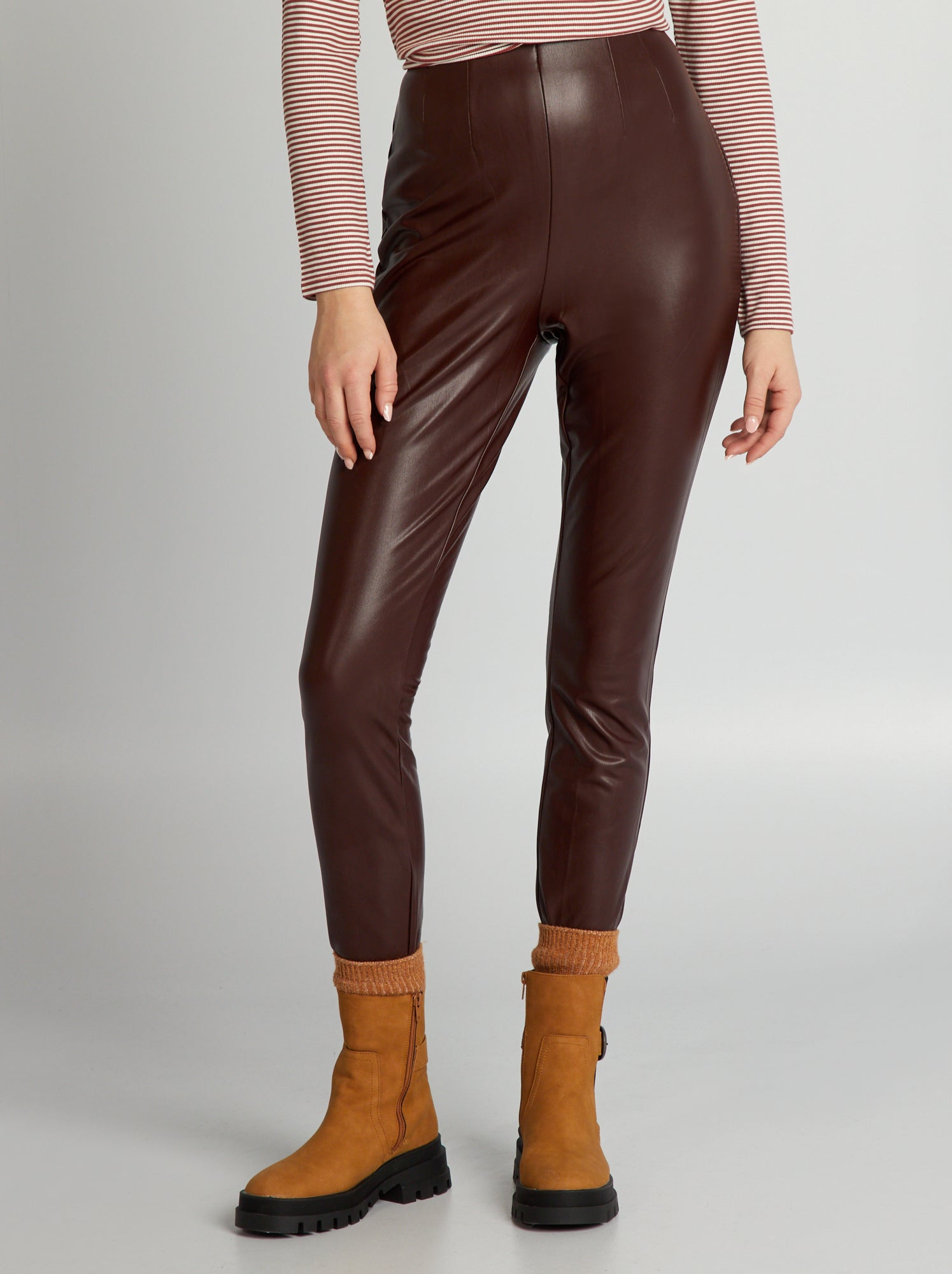 Legging femme legging simili cuir Femme rouge Kiabi