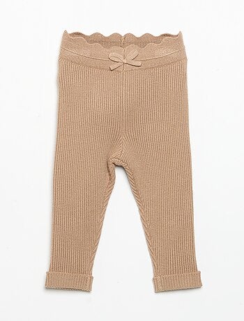 Legging en tricot avec nœud à la taille