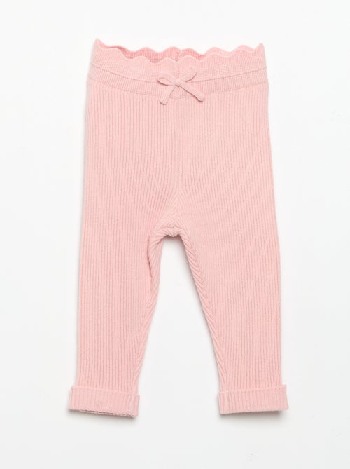 Legging en tricot avec nœud à la taille - Kiabi