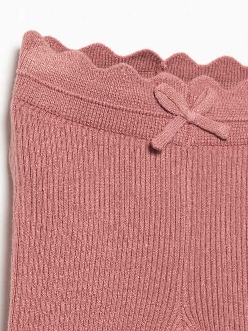 Legging en tricot avec nœud à la taille - Kiabi