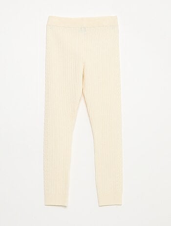 Legging en tricot côtelé uni