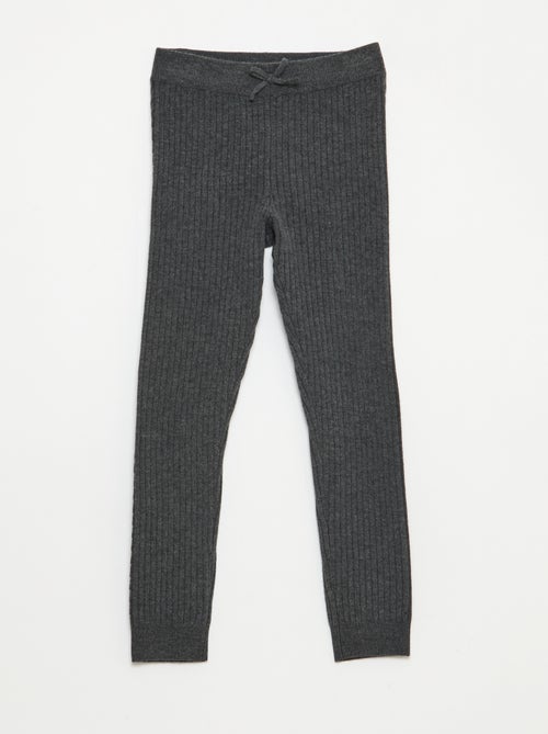 Legging en tricot côtelé uni - Kiabi