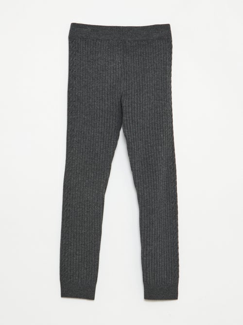 Legging en tricot côtelé uni - Kiabi