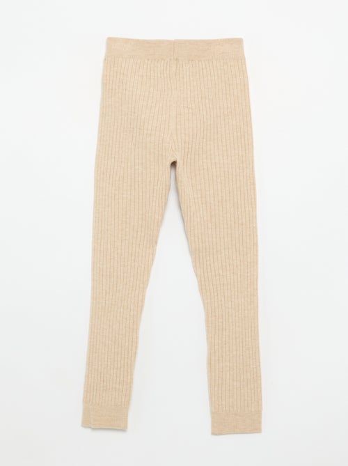 Legging en tricot uni avec noeud à la taille - Kiabi