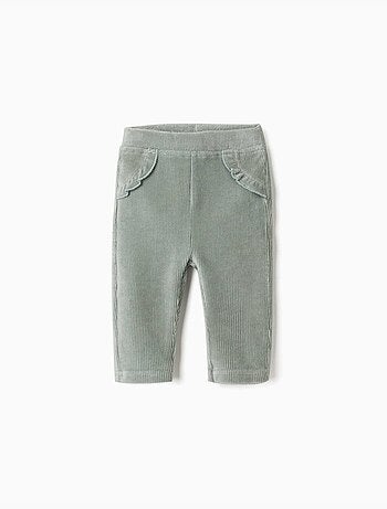 Legging en velours côtelé avec volants