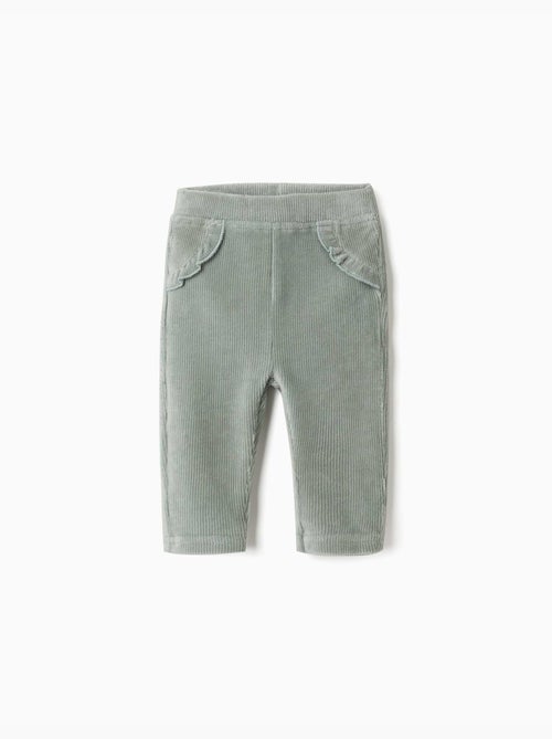 Legging en velours côtelé avec volants - Kiabi