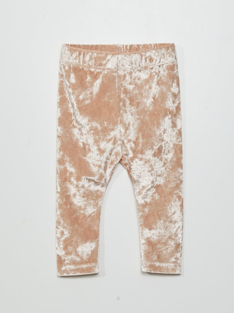 Legging en velours satiné Beige - Kiabi