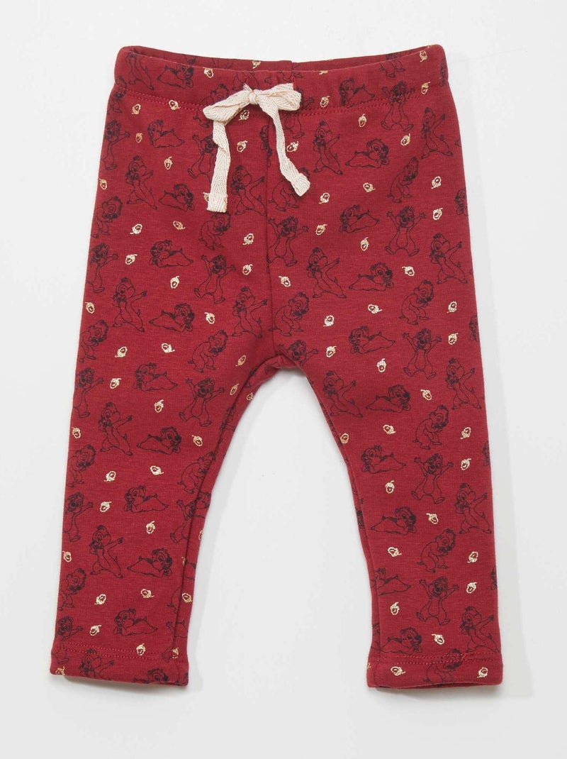 Legging épais 'Disney' 'Tic&Tac' rouge - Kiabi