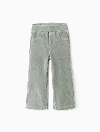 Legging évasé en velours côtelé avec taille élastique