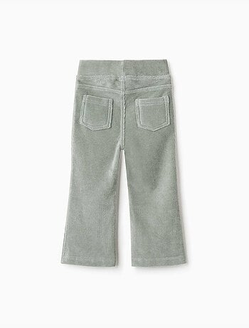 Legging évasé en velours côtelé avec taille élastique