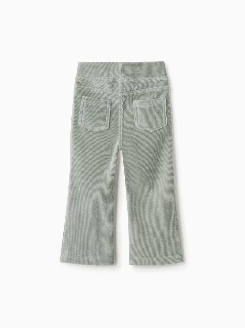 Legging évasé en velours côtelé avec taille élastique Vert - Kiabi