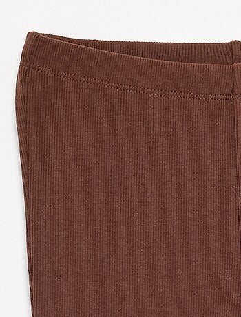 Legging flare en maille côtelée