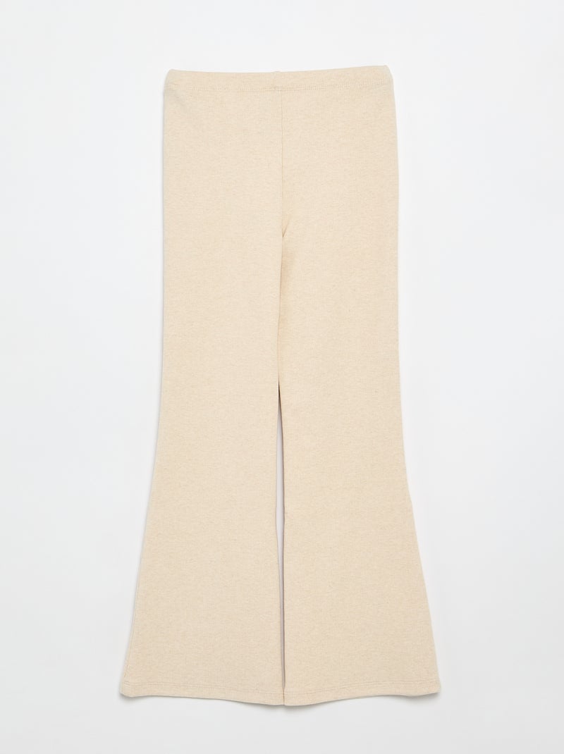 Legging flare en rib Beige - Kiabi