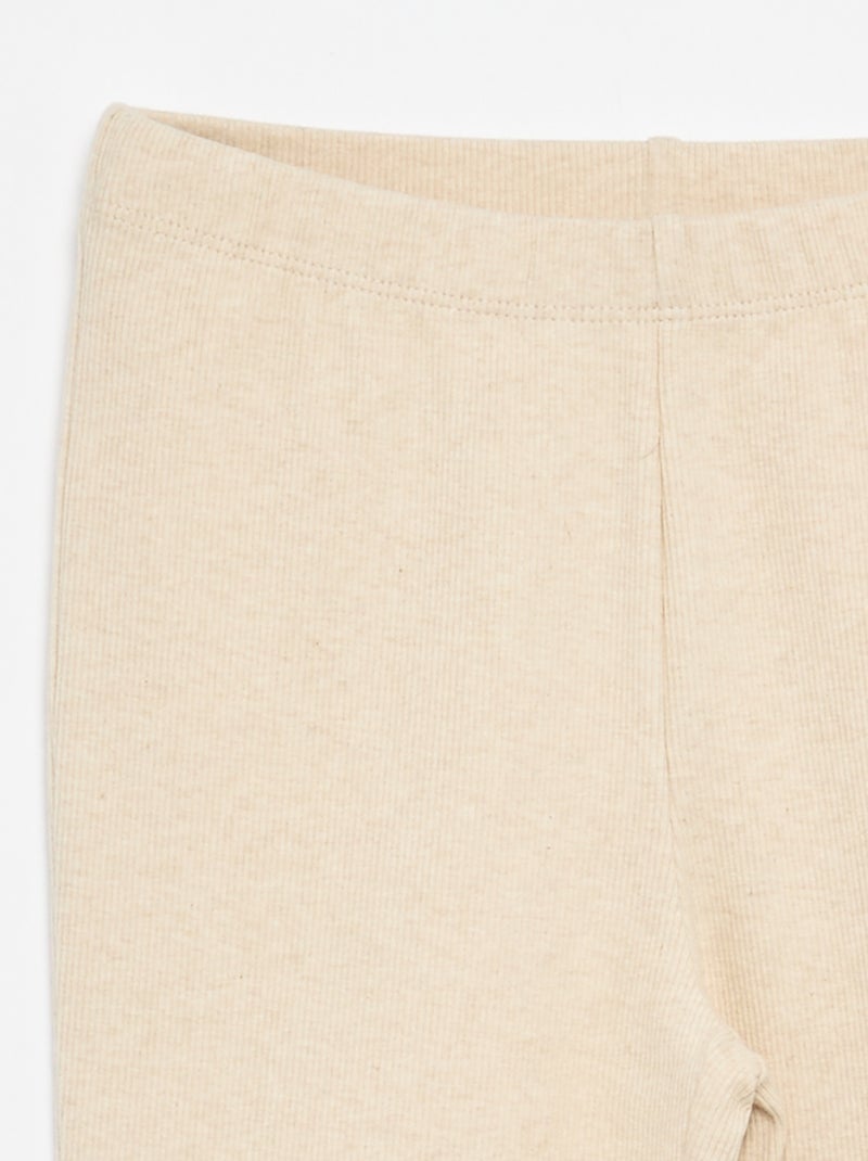 Legging flare en rib Beige - Kiabi