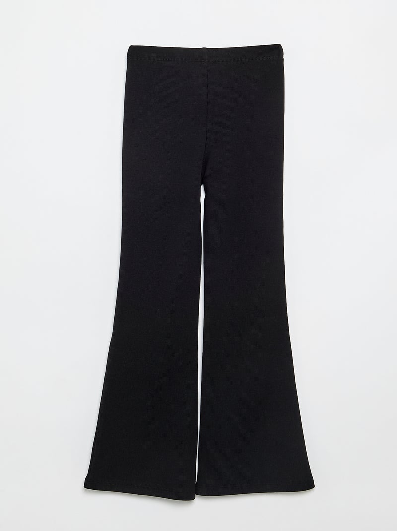 Legging flare en rib Noir - Kiabi