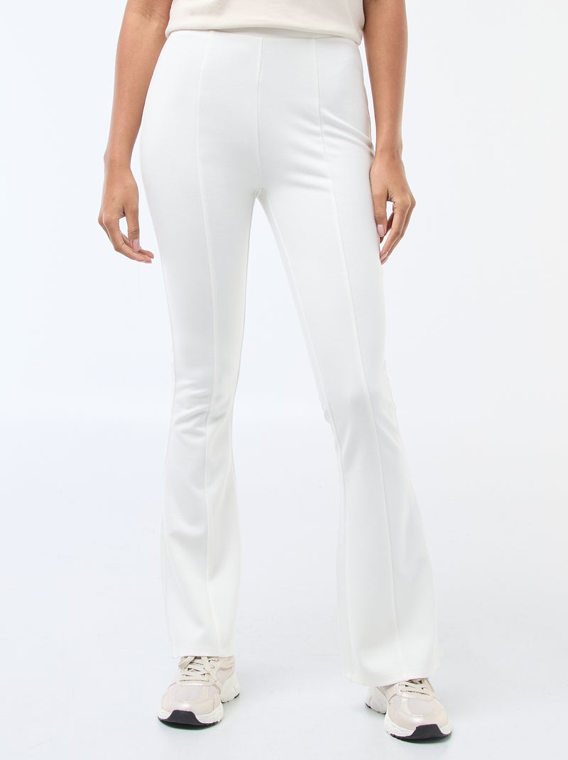 Legging flare pour femme en maille légère à taille élastiquée Blanc - Kiabi