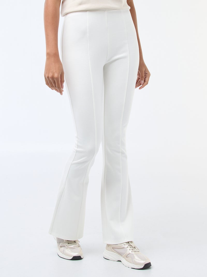 Legging flare pour femme en maille légère à taille élastiquée Blanc - Kiabi