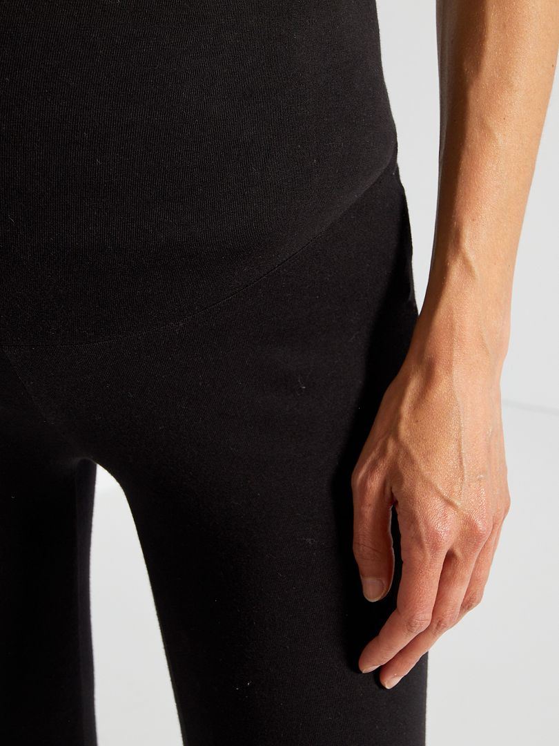 Legging court de grossesse en maille stretch - noir