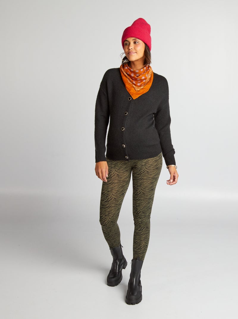 Legging grossesse imprimé matière ultra-douce Kaki - Kiabi