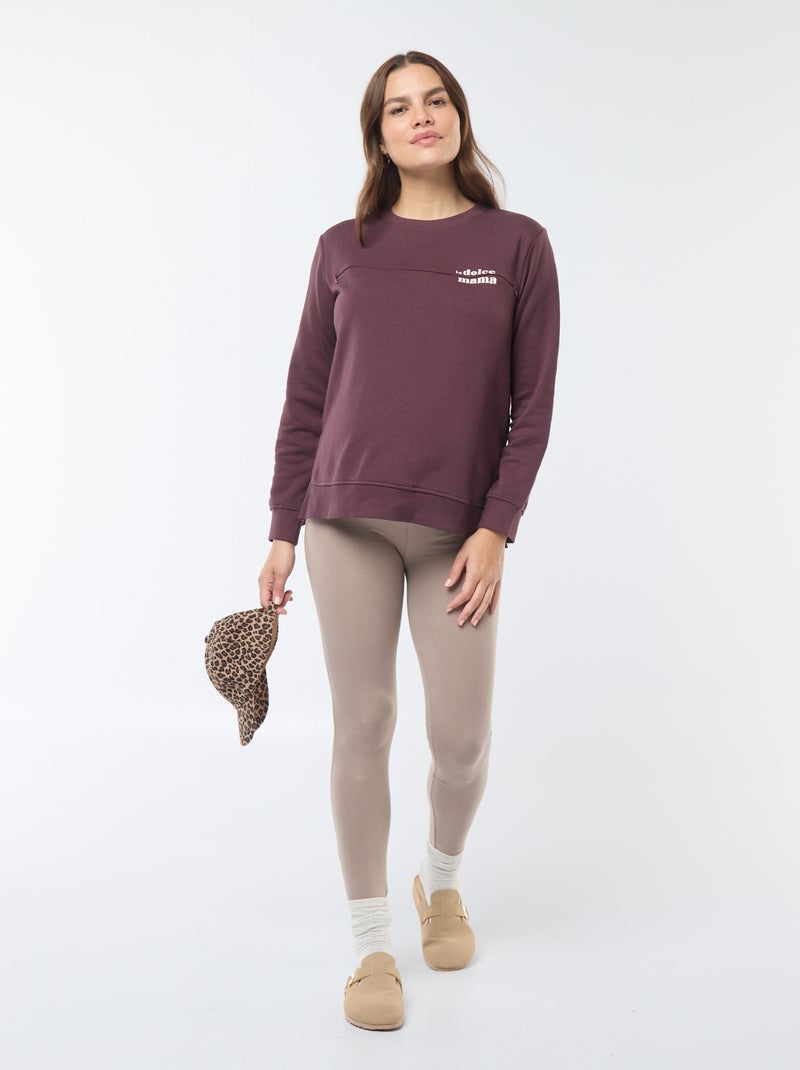 Legging grossesse long en jersey uni Beige - Kiabi