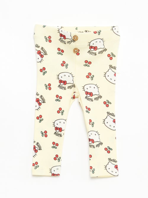 Legging 'Hello kitty' en rib coton - Kiabi