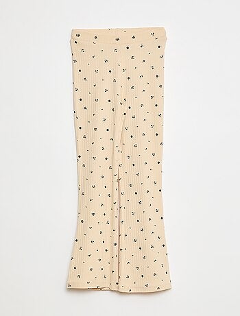 Legging imprimé en rib côtelé
