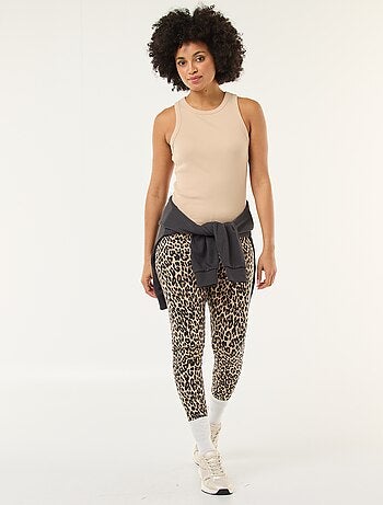 Legging imprimé léopard en coton