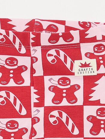 Legging imprimé Noël all-over en jersey coton