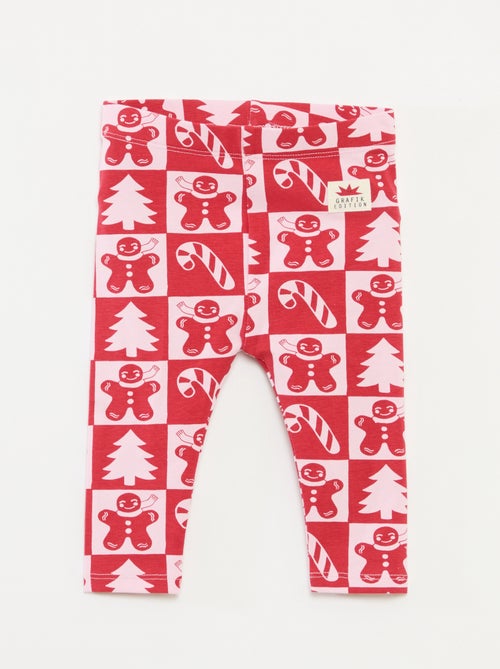 Legging imprimé Noël all-over en jersey coton - Kiabi
